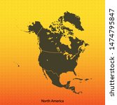 map of North America . vector illustration