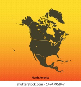 map of North America . vector illustration