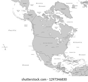 Map of North America (with english inscription)