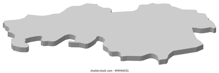 Map - North Brabant (Netherlands) - 3D-Illustration
