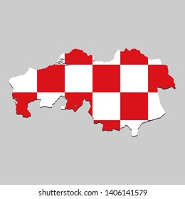 Map of North Brabant is a state Netherlands with flag. Vector Illustration