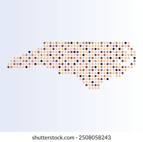 Map of North Carolina state from dots