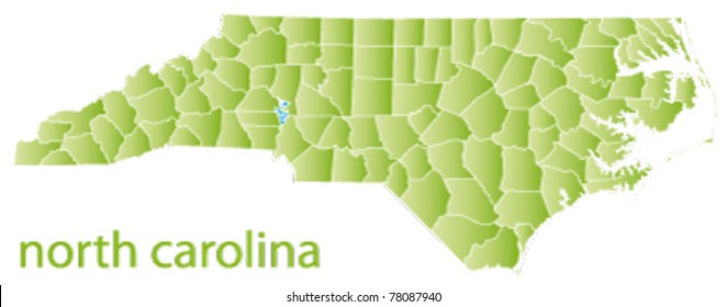 Map Of North Carolina State, Usa