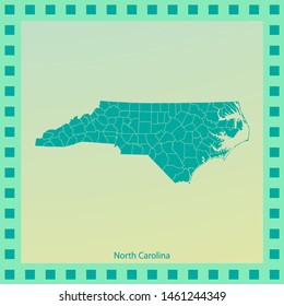 map of North Carolina . vector illustration