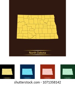 map of North Dakota
