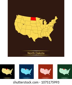 map of North Dakota