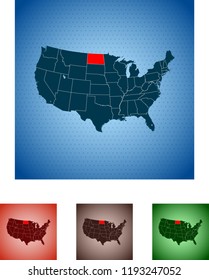 map of North Dakota