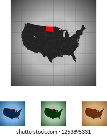 map of North Dakota