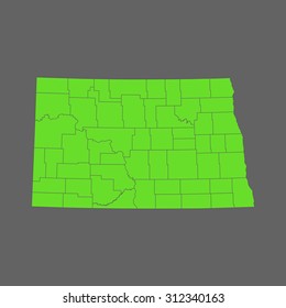 map of North Dakota