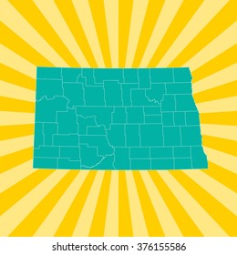 map of North Dakota