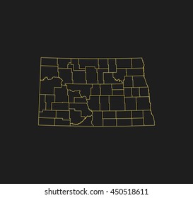 map of North Dakota