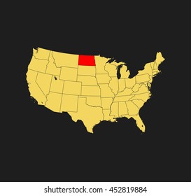 map of North Dakota
