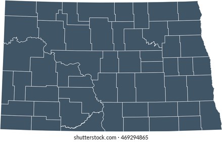 map of North Dakota