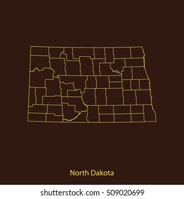 map of North Dakota