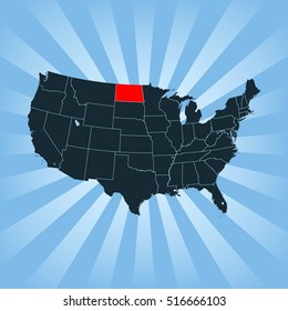 map of North Dakota