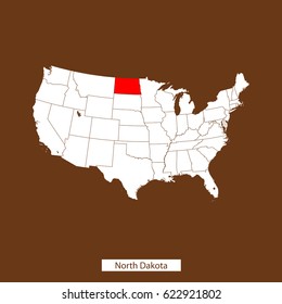 map of North Dakota
