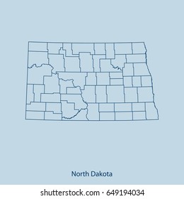map of North Dakota