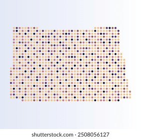 Map of North Dakota state from dots