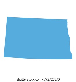 Map of North Dakota State on a white background, Vector illustration