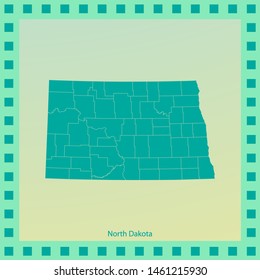 map of North Dakota . vector illustration
