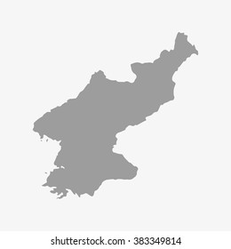 Map  of North Korea in gray on a white background