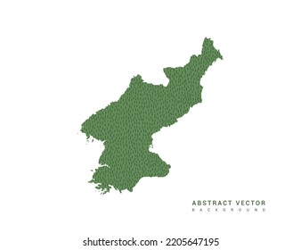 Map of North Korea green simple outline. Stylized minimal line design vector.