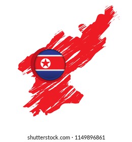 Map of North Korea with a label