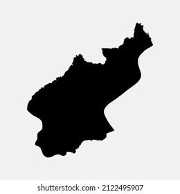 Map of North Korea region outline silhouette vector illustration
