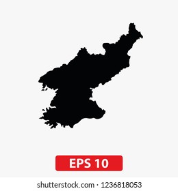 Map of North Korea. Vector