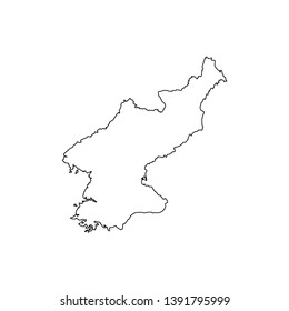 Map Of North Korea. Vector illustration