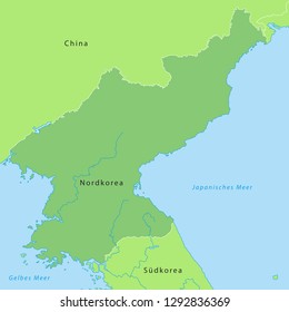 Map of North Korea (with german inscription)