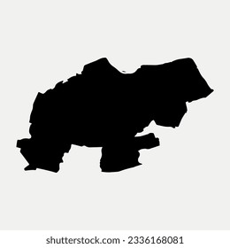 Map of North Lincolnshire - England - United Kingdom region outline silhouette graphic element Illustration template design
