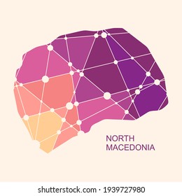 Map of North Macedonia. Concept of travel and geography.