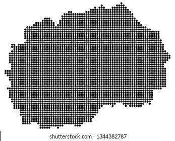 Map of North Macedonia With Dots