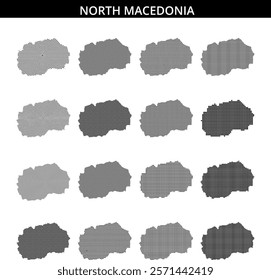 Map of North Macedonia highlighting geographical features and borders