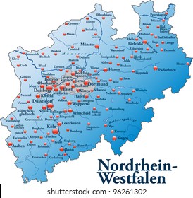 Map of North Rhine Westphalia