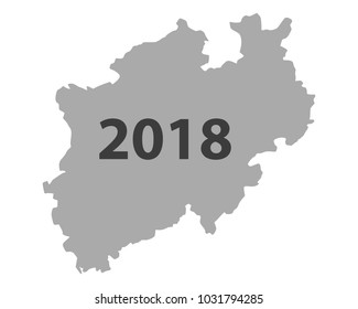 Map of North Rhine-Westphalia 2018