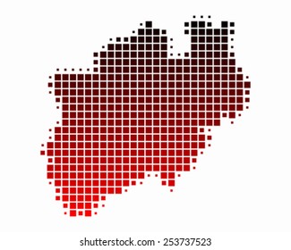 Map of North Rhine-Westphalia