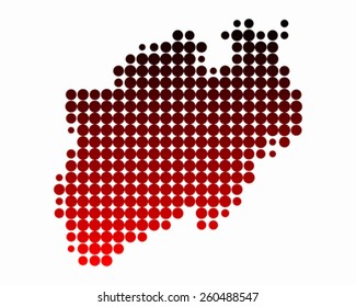 Map of North Rhine-Westphalia 