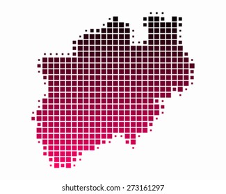 Map of North Rhine-Westphalia