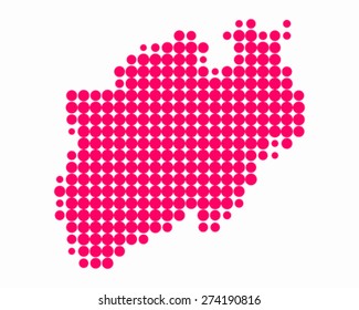 Map of North Rhine-Westphalia