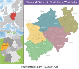 Map of North Rhine-Westphalia