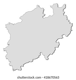 Map - North Rhine-Westphalia (Germany)