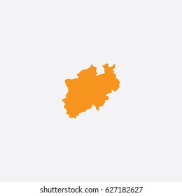 Map of North Rhine-Westphalia - Germany Vector Illustration

