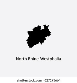 Map of North Rhine-Westphalia - Germany Vector Illustration

