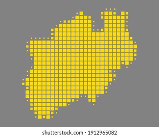 Map of North Rhine-Westphalia on gray