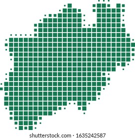 Map of North Rhine-Westphalia on white