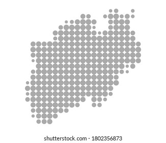 Map of North Rhine-Westphalia as vector illustration