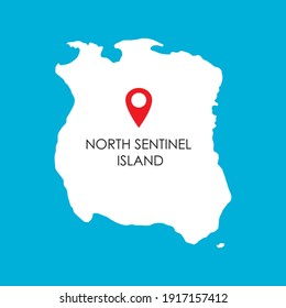 Map of North Sentinel Island in Andaman Sea