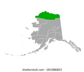 Map Of North Slope In Alaska On White